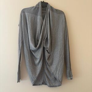 Lululemon Gray Cashmere Blend Drape Front Cardigan Sweater Size 2
